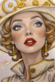 Art deco makeup design with pencils and pens