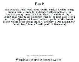 The bucks compete in the national basketball association (nba) as a member of the league's eastern conference central division. Buck Definition Buck Meaning Words To Describe Someone
