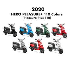 Learn more about the best two wheeler for ladies in india, their price, mileage and cubic hero redesigned and refreshed its pleasure range of scooters, thereby releasing the pleasure+. 2020 Hero Pleasure Colors 110cc Red Blue Grey Black White Green Gaadikey