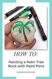 Watercolor painting tutorial of a beautiful palm tree in charleston, south carolina youtube video and art lesson included! How To Paint A Palm Tree Onto A Rock Rock Painting 101