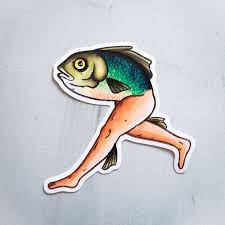 Fish With Legs Sticker Etsy In 2020 Art Inspiration Fish Art