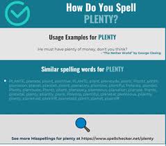 Correct Spelling For Plenty Infographic Spellchecker Net