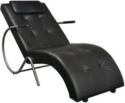Modern style for an indoor chaise lounge chair with a convertible frame. Chaise Lounge Chair Indoor Brown Cushion Recliner Faux Leather Lounger Sleeper For Sale Online Ebay