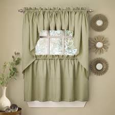 We have a wide selection of curtain panels for every room, including blackout curtains, sheer window panels, and valances for the kitchen and bathroom. Ribcord Kitchen Curtains Solid Opaque 24 Tier Valance Swag Set Sage Walmart Com Walmart Com