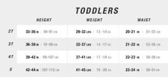 north face size chart kids