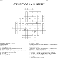 Bone (osseous tissue) 17 one of the five major functions of the skin; Anatomy Crossword Wordmint