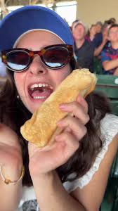 Hotdog Straw Baseball Lady