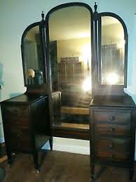 Legs are adjustable by twisting them. Antique Vanity With 6 Drawer S And Turning Mirror Ebay