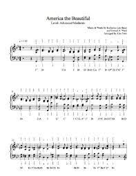 America The Beautiful By Traditional Piano Sheet Music Advanced Level Piano Sheet Music Sheet Music Piano