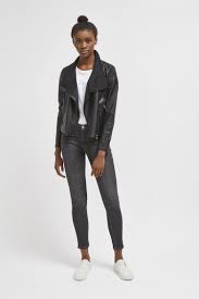 Ul Li Faux Leather Cropped Biker Jacket Li Li Fabric Soft Midweight Faux Leather Smooth Li Li Zi Clothes For Women Jackets Cropped Biker Jacket