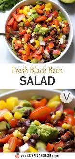Fresh Black Bean Salad Recipe Vegetarian Salad Recipes Easy Bean Recipes Healthy Vegan Dinner