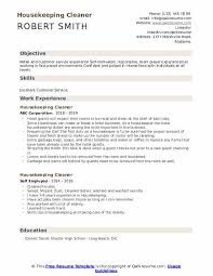 housekeeping cleaner resume samples