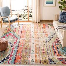 Nourison essentials solid contemporary ivory beige 7' square area rug , 7' x square. Safavieh Monaco Collection Mnc222f Modern Bohemian Distressed Area Rug 6 7 Square Multicolored Buy Online In Andorra At Andorra Desertcart Com Productid 46234479