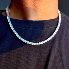 Helloice owns a rich collection of bestseller iced out tennis chains for men with fashion design. 5mm Round Cut Tennis Necklace In White Gold Pres
