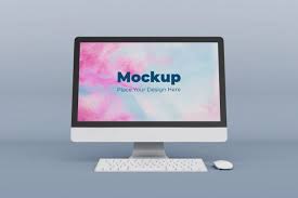 Realistic Desktop Screen Mockup Design Template In 2020 Mockup Design Design Template Smartphone Case