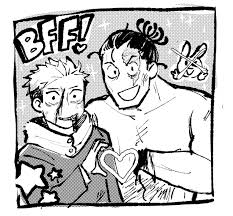 dani grew, itadori yuuji, toudou aoi (jujutsu kaisen), jujutsu kaisen,  spoilers, 2boys, greyscale, heart, heart hands, heart hands duo, heart  hands failure, male focus, monochrome, multiple boys, muscular, muscular  male, nude, scar,