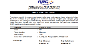We did not find results for: Jawatan Kosong Di Perbadanan Aset Keretapi Kementerian Pengangkutan Malaysia Terbuka Jobcari Com Jawatan Kosong Terkini