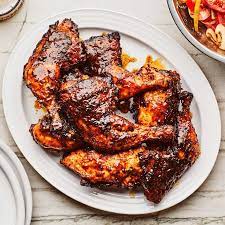 Grilled Chicken With Mustard Barbecue Sauce And Tomato Salad Recipe Grilled Chicken Recipes Recipes Grilling Recipes