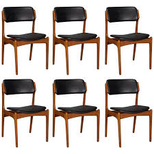Set Of Six Danish Teak And Leather Dining Chairs By Erik Buch For O D Mobler Leather Dining Chairs Modern Leather Dining Room Chairs Teak Dining Chairs