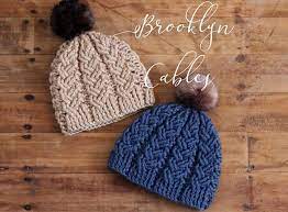 Crochet Pattern English Language Brooklynn Cables Etsy Crochet Cables Pattern Chunky Yarn Crochet Beanie Knitting Patterns Free