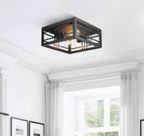11 Inch 2-Light Square Flush Mount Ceiling Light