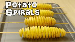How To Make Spiral Chips With A Potato And A Skewer Spiral Potato How To Make Chips Potato Sticks