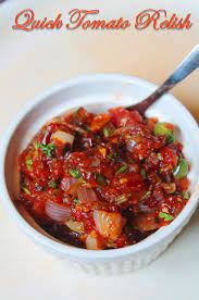 Quick Tomato Relish Recipe Yummy Tummy Relish Recipes Tomato Relish Tomato Chutney Recipe