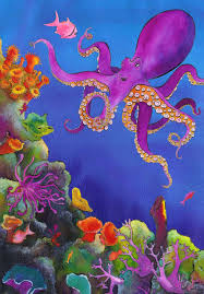 Pin By Emily Trotter On Emily Trotter Illustration Caribbean Art Octopus Art Garden Coloring Pages