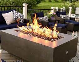 Rectangle With Top Fire Table Etsy Rectangular Fire Pit Gas Fire Pit Table Fire Pit Backyard