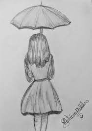 Beautiful Sketch Of Girl With Umbrella Beautiful Sketch Umbrella New Girl Drawing Sketches Art Drawings Sketches Simple Easy Drawings Sketches