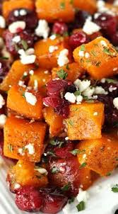 Honey Roasted Butternut Squash With Cranberries Feta Recipe Healthy Recipes Recipes Veggie Dishes