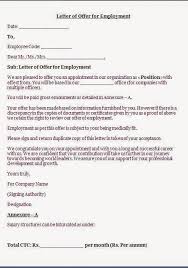 Employment history forms are actually used to protect the business and its rights. Employment Offer Letter Format In Word Format Citehrblog