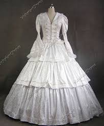 123 results for victorian dress white 10. Victorian Civil War White Brocade Dress Vintage Wedding Gown