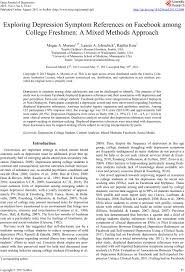 Currently, university students have more complex problem among university students is essential to prevent mental. Exploring Depression Symptom References On Facebook Among College Freshmen A Mixed Methods Approach