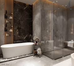 Master baths typically accommodate two people at once. Master Bathroom Design In Ksa On Behance