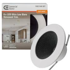 Commercial electric recessed lighting 6 inch trim for ductless heating. Commercial Electric Ultra Low Glare 6 In 3000k Soft White Integrated Led Recessed Trim Downlight Deep Black Baffle Insert 670 Lumens 53197101 The Home Depot