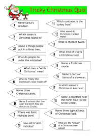 Quiz Tricky Christmas Quiz Worksheet Free Esl Printable Worksheets Made By Teachers Christmas Trivia Christmas Quiz Christmas Games