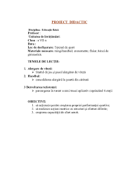Şcoala gimnaziala ,,inv.clementa beschea,, capatanesti. Doc Proiect Didactic Disciplina EducaÅ£ie FizicÄ Marina Popescu Academia Edu