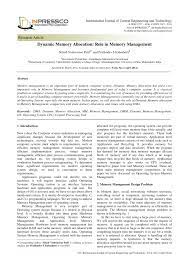 Jerry shi assistant professor of computer science and engineering university of connecticut * slides microprocessor system design lecture 5: Pdf Dynamic Memory Allocation Role In Memory Management
