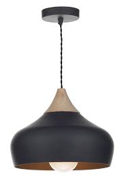 Gaucho 1 Light Black Wood Pendant