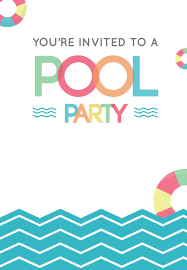 When winter is over and summer is almost here, we are ready go to the pool. Fun Afternoon Pool Party Invitation Template Free Greetings Island Swim Party Invitations Pool Party Invitation Template Party Invite Template