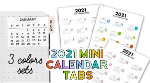 Each month calendar sticker measures about 2″ wide by 1.5″ high.i've added a faint grey border to help you cut neatly around each month's calendar. Free 2021 Calendar Tabs Stickers Lovely Planner