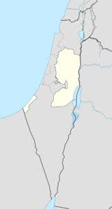 Roads, streets and buildings on satellite photos; Jerusalem Wikipedia