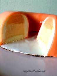 Peach Mousse Entremet With Mirror Glaze Recipe Peach Mousse Mousse Recipes Mousse Cake