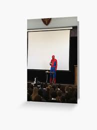 Spiderman Presentation Meme Greeting Card By Impulsee Redbubble