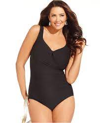 Miraclesuit Plus Size Escape One Piece Swimsuit Swimwear Plus Sizes Macy S Plus Size Swimwear One Piece Plus Size Swimsuits