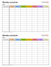 Free work schedule templates for word and excel smartsheet. Free Weekly Schedules For Pdf 18 Templates