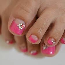 Press the flower to the wet nail polish. 31 Easy Pedicure Designs For Spring Stayglam Pedicure Designs Flower Nail Designs Toe Nail Color