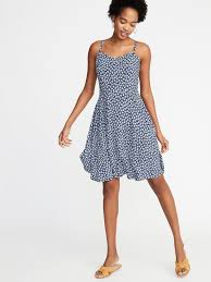 Fit Flare Printed Cami Dress For Women Old Navy Womens Dresses Cheap Summer Dresses Fit Flare Dress