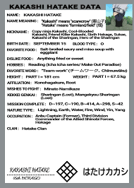Kakasi Hatake Data Names With Meaning Boruto Characters Kakasi